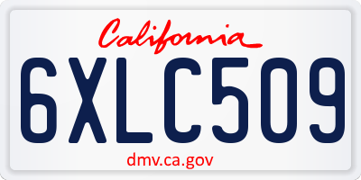 CA license plate 6XLC509