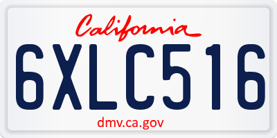 CA license plate 6XLC516