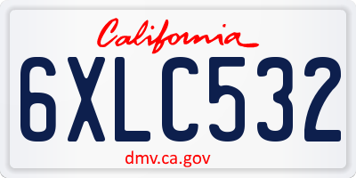 CA license plate 6XLC532