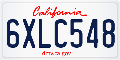 CA license plate 6XLC548