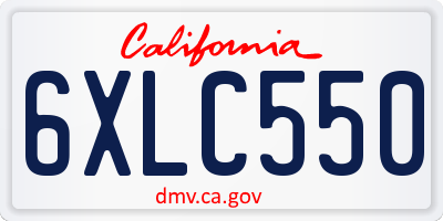 CA license plate 6XLC550