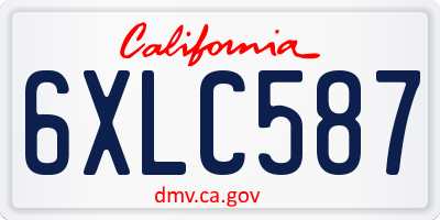 CA license plate 6XLC587
