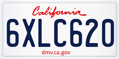 CA license plate 6XLC620