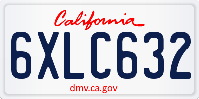 CA license plate 6XLC632
