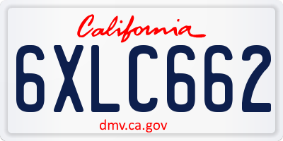 CA license plate 6XLC662