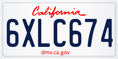 CA license plate 6XLC674