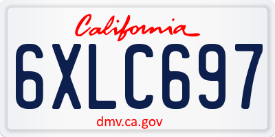 CA license plate 6XLC697