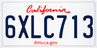 CA license plate 6XLC713