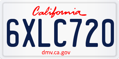 CA license plate 6XLC720