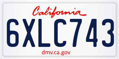 CA license plate 6XLC743