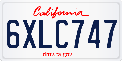 CA license plate 6XLC747