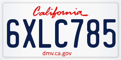 CA license plate 6XLC785