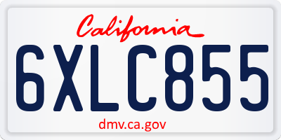 CA license plate 6XLC855