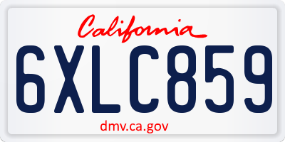 CA license plate 6XLC859