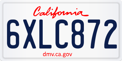 CA license plate 6XLC872