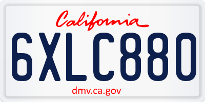 CA license plate 6XLC880