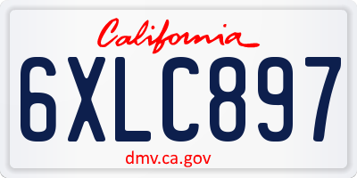 CA license plate 6XLC897