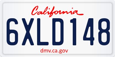 CA license plate 6XLD148