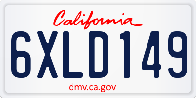 CA license plate 6XLD149