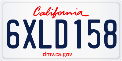 CA license plate 6XLD158