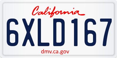 CA license plate 6XLD167