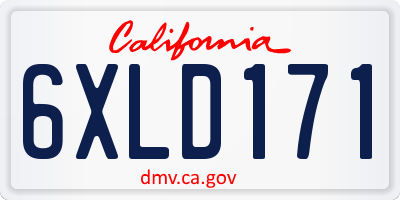 CA license plate 6XLD171