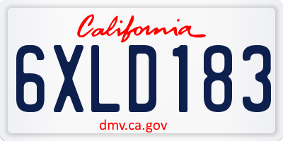 CA license plate 6XLD183
