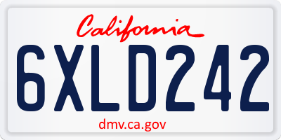 CA license plate 6XLD242