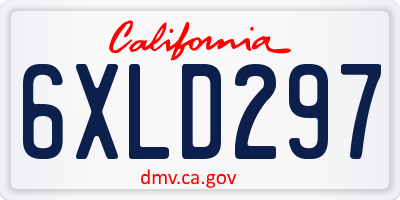 CA license plate 6XLD297
