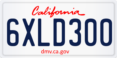 CA license plate 6XLD300