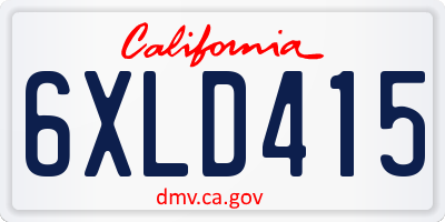 CA license plate 6XLD415