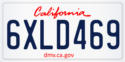 CA license plate 6XLD469