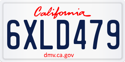 CA license plate 6XLD479