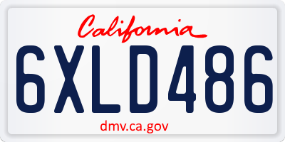 CA license plate 6XLD486