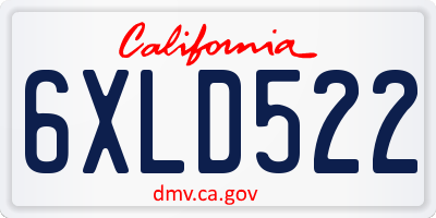CA license plate 6XLD522