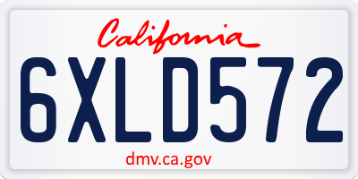 CA license plate 6XLD572