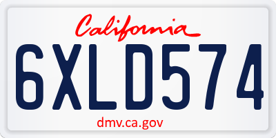 CA license plate 6XLD574