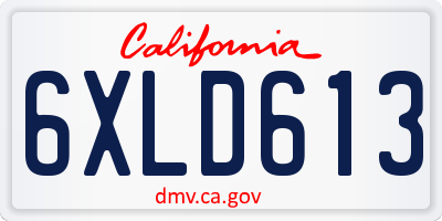 CA license plate 6XLD613