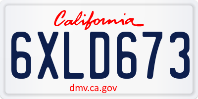 CA license plate 6XLD673