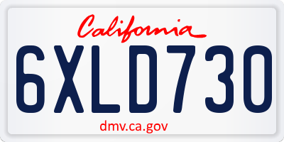 CA license plate 6XLD730