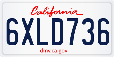 CA license plate 6XLD736