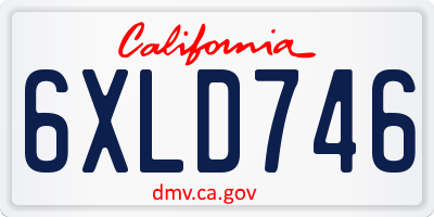 CA license plate 6XLD746