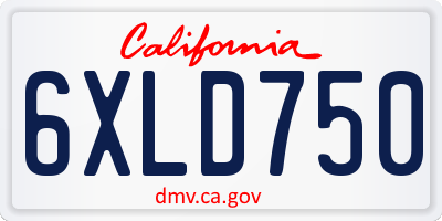 CA license plate 6XLD750