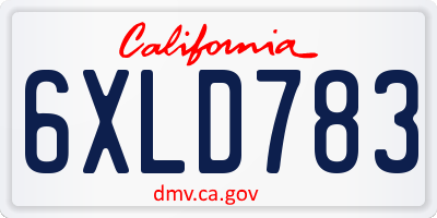 CA license plate 6XLD783