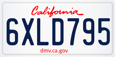 CA license plate 6XLD795