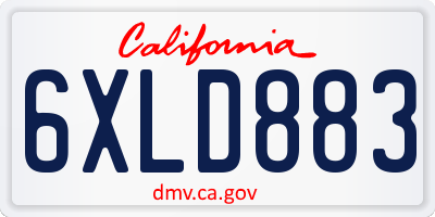 CA license plate 6XLD883