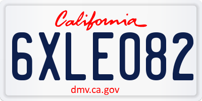 CA license plate 6XLE082
