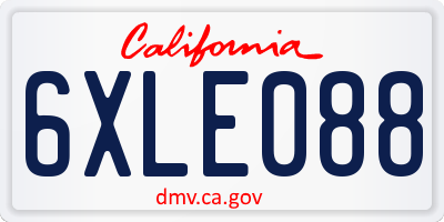 CA license plate 6XLE088