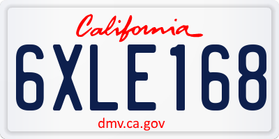 CA license plate 6XLE168