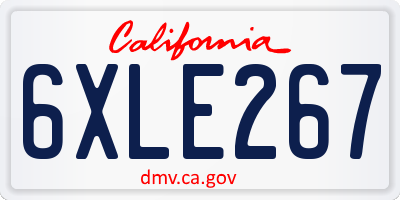 CA license plate 6XLE267
